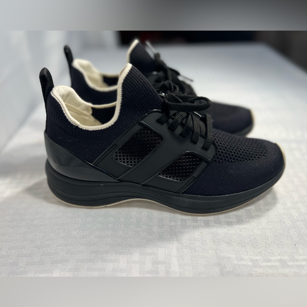 Tory Burch T Sock Runner Sneakers Black Knit Size 9 - Picture 4 of 13